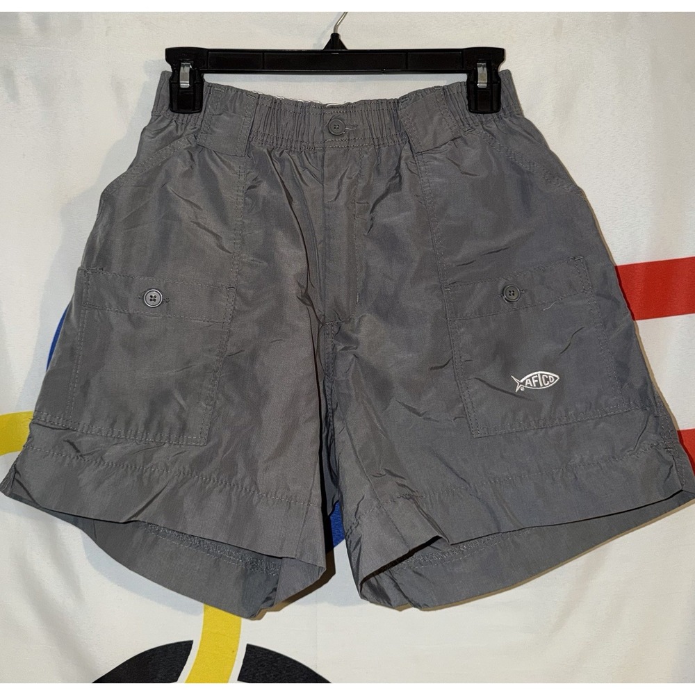 Aftco Shorts Mens 30 Gray Fishing Nylon Pockets Outdoor
